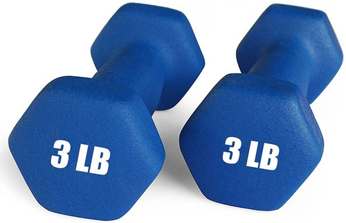 Mancuernas De Neopreno 3 Lb, Antideslizantes, Forma Hexagona