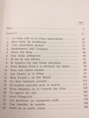 Paris Era Una Fiesta De E. Hemingway 3*reimp.(1979) Martínez (Usado)