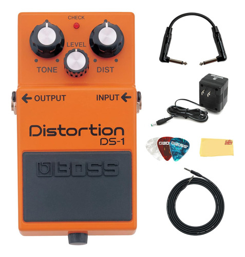 Paquete De Distorsión Boss Ds-1 Con Fuente De Alimentación,