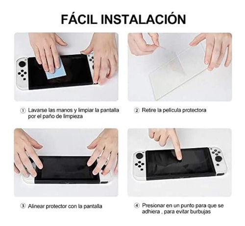 Imagen 5 de 5 de Lamina Protectora Nintendo Switch Oled Vidrio Templado