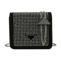 Comprar Cartera Mini Bag Bandolera Carteras De Mujer Moda Strass Acabado De Los Herrajes Plateados Color Tornasol Correa De Hombro Plateado