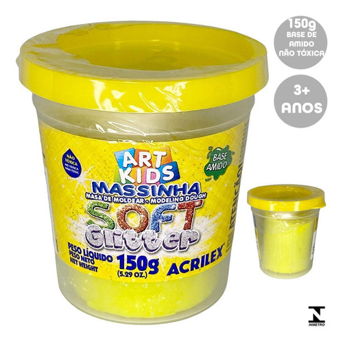 Brillo de modelado Acrilex Soft Glitter amarillo no tóxico