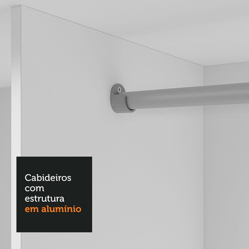 Guarda-roupa Casal 3 Portas De Correr Sublime Plus Madesa Bc Cor Branco/Cinza