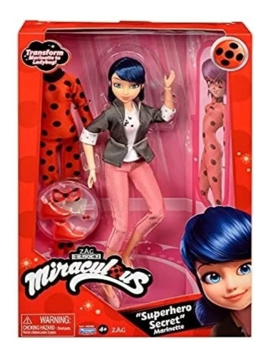 Miraculous Ladybug Y Marinette Muñeca C/ropa Intercambiable