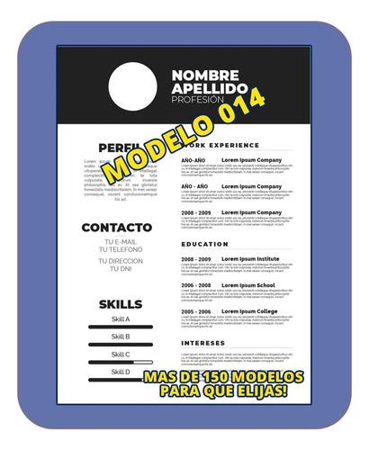 Cv Moderno Curriculum Personalizado + Carta De Presentación