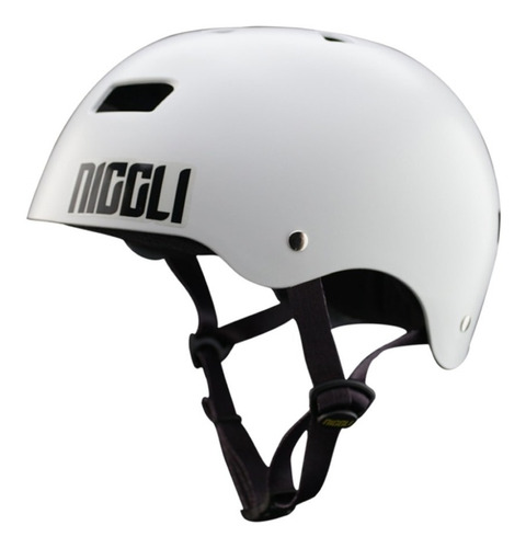 Capacete Niggli Pads Iron Pro - Branco Fosco Fita Preta