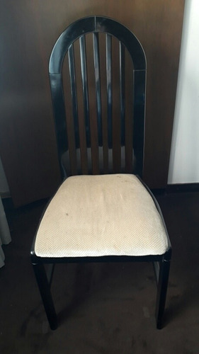 Juego De Mesa Laqueado Con 8 Sillas Y Top De Vidrio.