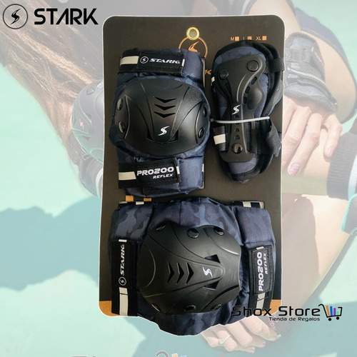 Imagen 3 de 6 de Kit Protecciones Profesionales Adulto Roller Skate Stark Pro