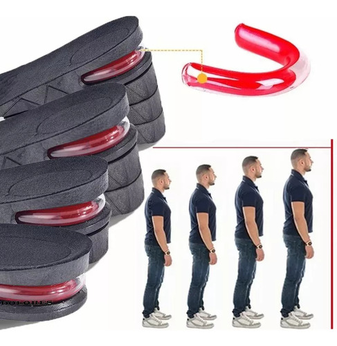 2pcs Plantillas Estatura Calzado Aumenta Altura Respirable
