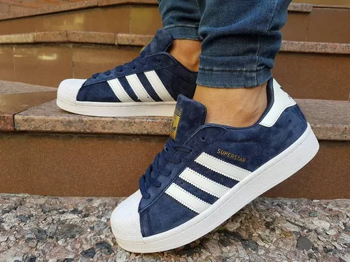 Zapatillas adidas Superstar Azules Gamuza Envio Gratis