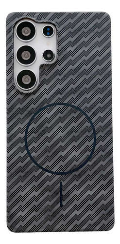 Funda Protectora Magsafe De Fibra De Carbono Sin Bordes Para Samsung Note 10plus 20ultra S22 S23 S24 S25 Plus Ultra