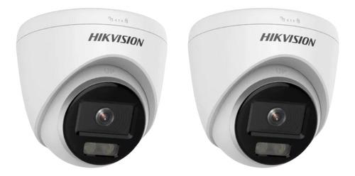 Kit Com 2 Cameras Colorvu Dome 4 Em 1 2mp Ir 20m Hikvision