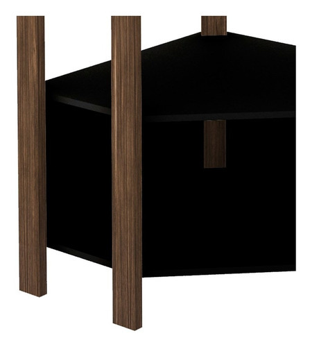 Estante de Canto Closet Multiuso AZ1020 Nogal/Preto