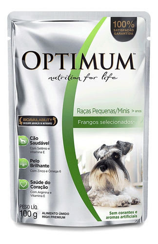 Sachê Optimum Cães Adultos Raças Pequenas E Minis