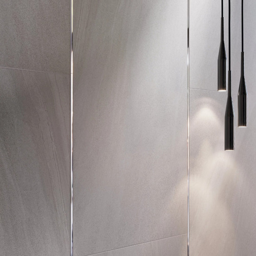 Perfil Inox Acabamento Porcelanato U Com Base, Barra De 3mt