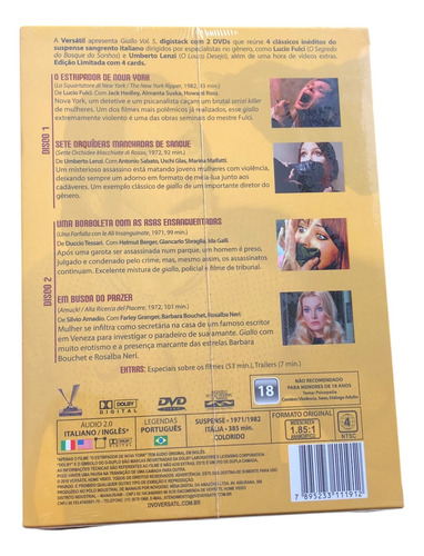 Box 2dvds Giallo Vol.5 Versátil C/cards Lacrado