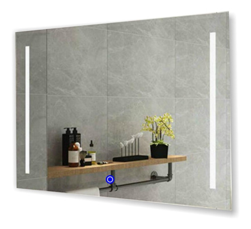 Espejo Para Baño 65x45cm Luz Led Encendido Touch Viena