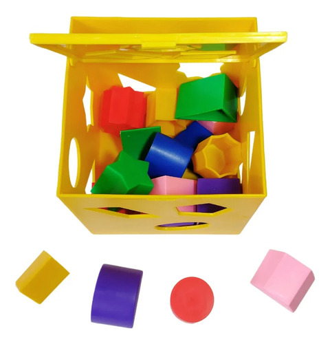 Cubo De Encaje Sensorial Montessori Con Figuras Geométricas