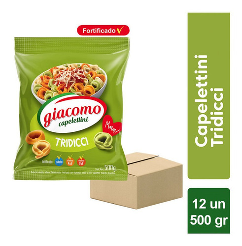 Pack X 12u Giacomo Capelettini Tridicci Pasta Semola 500 Gr