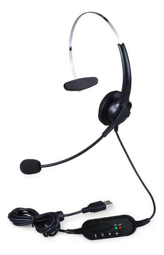 Un Solo Lado Usb Con Cable Headset Centro De Llamadas Monoau
