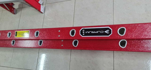 Imagen 2 de 7 de Escalera Telescopica Fibra De Vidrio Cuprum Pro Roja 8m