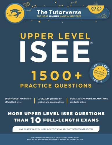 Upper Level Isee 1500 Practice Questions, De The Tutorverse. Editorial Createspace Independent Publishing Platform, Tapa Blanda En Inglés, 2015