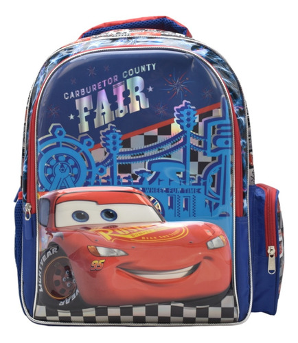 Mochila Cars Rayo Mcqueen Carburetor County Fair Multicolores Primaria 161077 Ruz Color Multicolor Diseño De La Tela Estampado