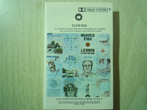 John Lenon Casette  Shaved Fish  1ra Edicc 1975