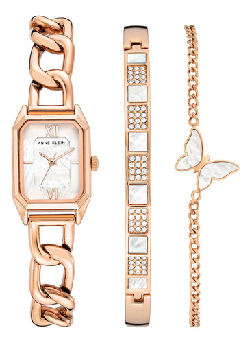 Juego De Pulsera Y Reloj De Cadena Para Mujer Anne Klein