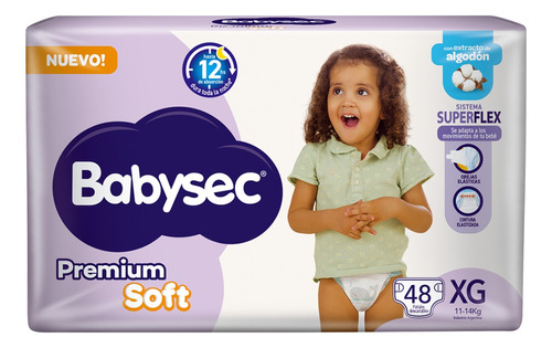 Pañal Babysec Premium Soft Género Sin Género Tamaño Extra Grande (xg)