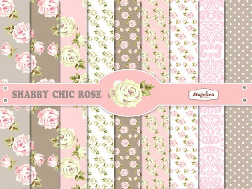 Kit Imprimible Pack Fondos Shabby Chic Clipart Cod 62