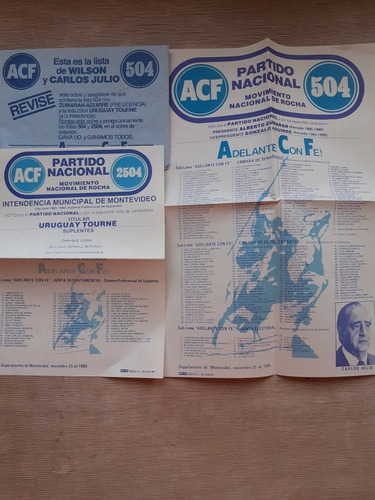 Elecciones 1984 Lista 504 Partido Nacional A.c.f.