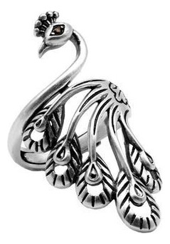 Anillo Koi Vintage Con Forma De Pavo Real, 925, Plata Pura,