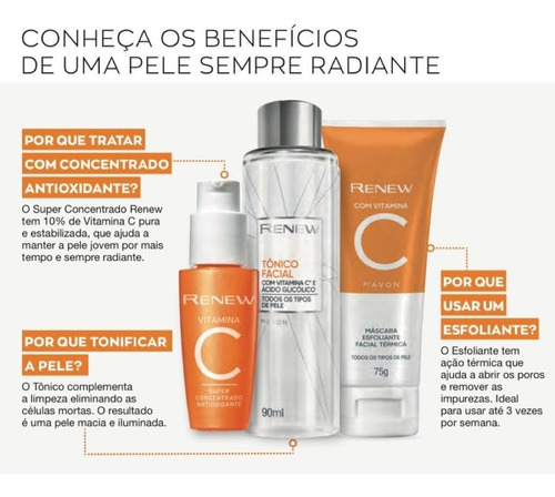 Kit Renew Vitamina C Super Concentrado + Esfoliante + Tônico