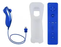 Comprar Joystick Compatible Wii Control Wiimote + Nunchuk Wii +funda Color Azul