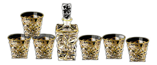 Set De Decantador De Whisky Con 6 Copas De Cristal