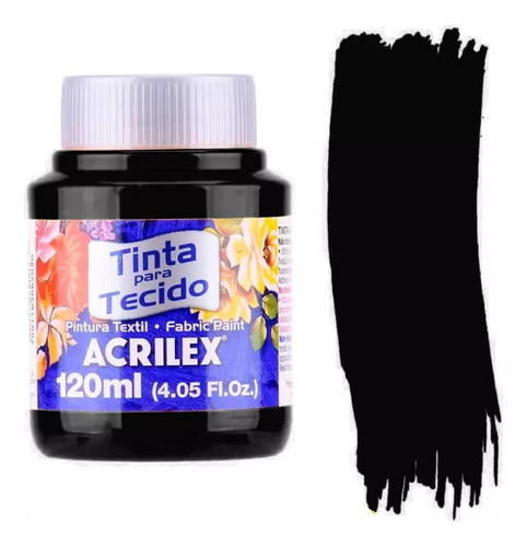 Tinta Para Tecido 120ml Ref 520 Preto Acrilex