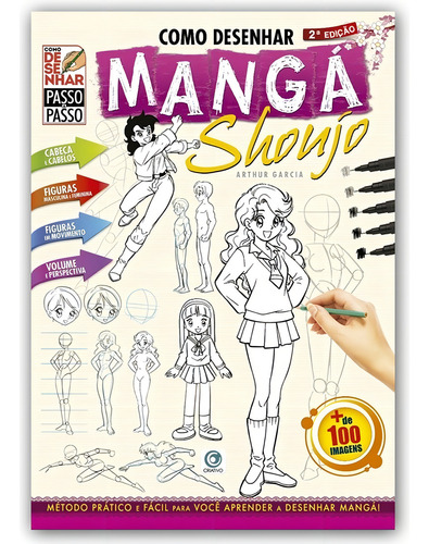 Como Desenhar Mangá Shoujo: Como Desenhar Passo A Passo, De Arthur Garcia. Como Desenhar Passo A Passo Editorial Criativo, Capa Mole Em Português, 2022