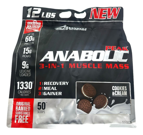 Ganador De Masa Anabolic Peak 12lbs Cookies - Inner Armour Sabor Cookies & Cream