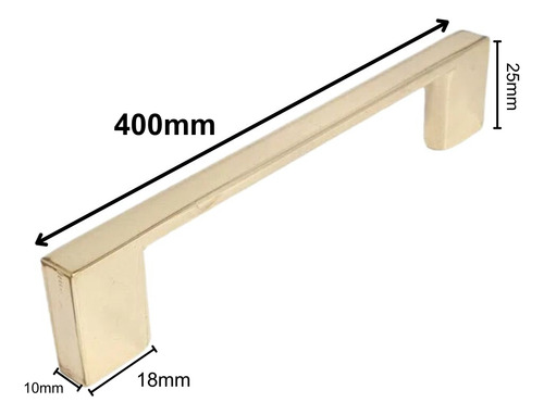Kit 6 Puxado Para Móvel Alça Trave Il950 Dourado Fosco 392mm