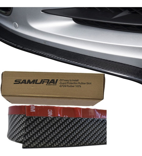 Imagen 2 de 7 de Spoiler Lip Universal Hule Flexible Carbono 2,5 Mts
