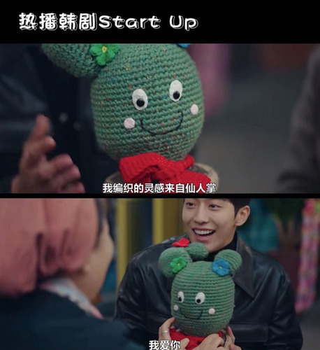 Peluche Cactus Dorama Coreano Start Up Susy Joo Hyuk 35cm Verde (Usado)
