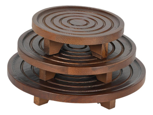 3x Soporte De Plantas De Madera Soporte De Bote De Flores
