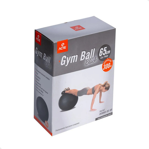 Bola De Pilates 65cm Ginastica Gym Ball Acte Cor Cinza