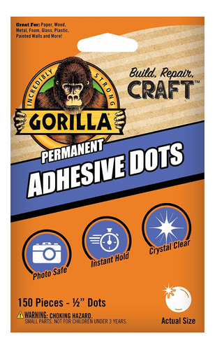 Gorilla 150 Puntos Adhesivos, Transparente