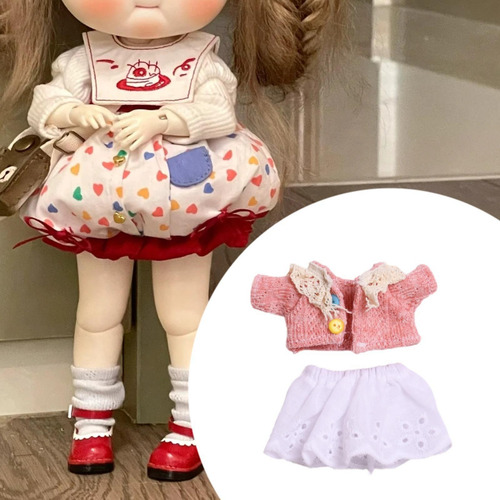 Abrigo Para Muñecas Y Traje De Falda Corta, Disfraz De Ropa
