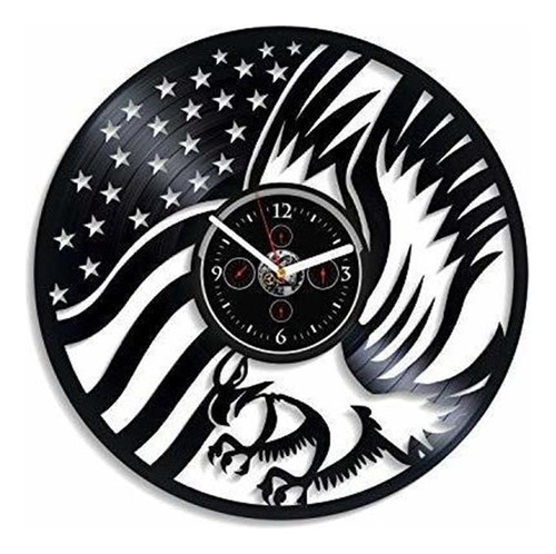 Kovides American Eagle Reloj De Pared Con Bandera De Ee