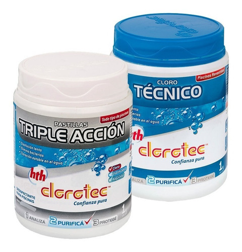 Imagen 1 de 8 de Kit Granulado Lento+pastillas Triple Accion 1 Kg Clorotec