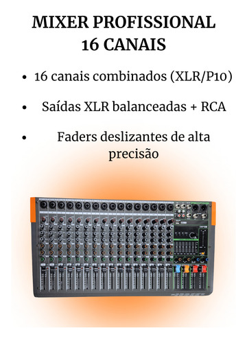 Kit Som Ativa Passiva Saga 15 Mesa 16 Canais 256 Fx Dsp