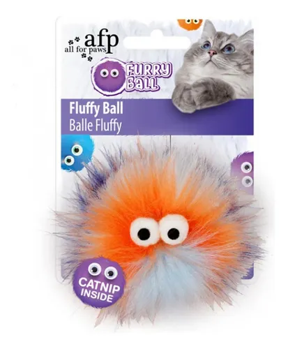 Juguete Para Gato Fluffer Ball Hierba Gatera / All For Paws Color Azul/celeste/naranja/azul